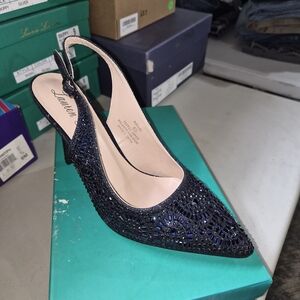 Rachel Blue Sparkle Slingback Heels